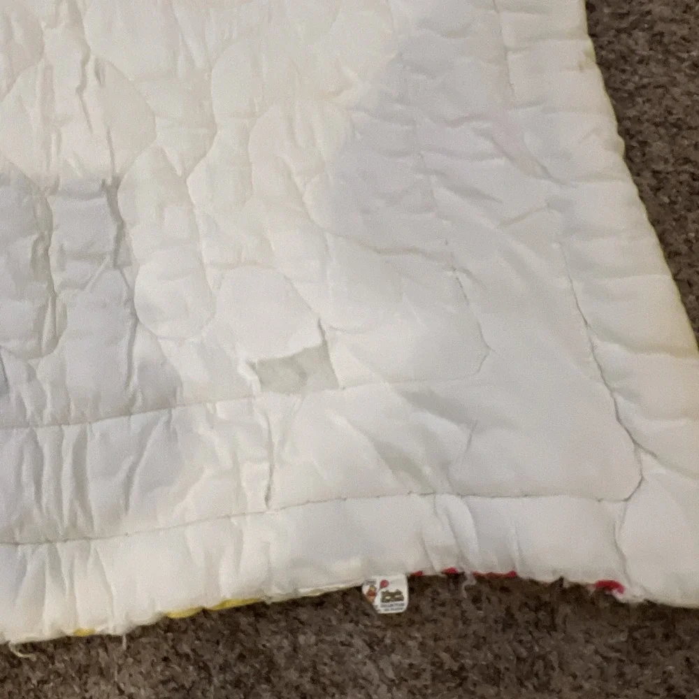 Vtg Walt Disney Productions Winnie The Pooh Baby Blanket Toddler Quilt - Damaged